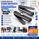 Folding Phone Stand Charging Adapter 240W UAE | USB-C Fast Charging & Data Transfer Adapter