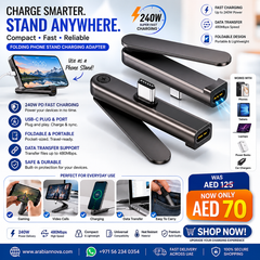 Folding Phone Stand Charging Adapter 240W UAE | USB-C Fast Charging & Data Transfer Adapter
