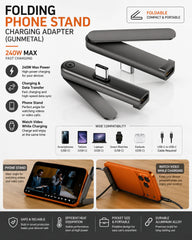 Folding Phone Stand Charging Adapter 240W UAE | USB-C Fast Charging & Data Transfer Adapter