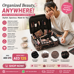 Jioney Leopard Print Cosmetic Case UAE | Stylish Makeup & Travel Organizer