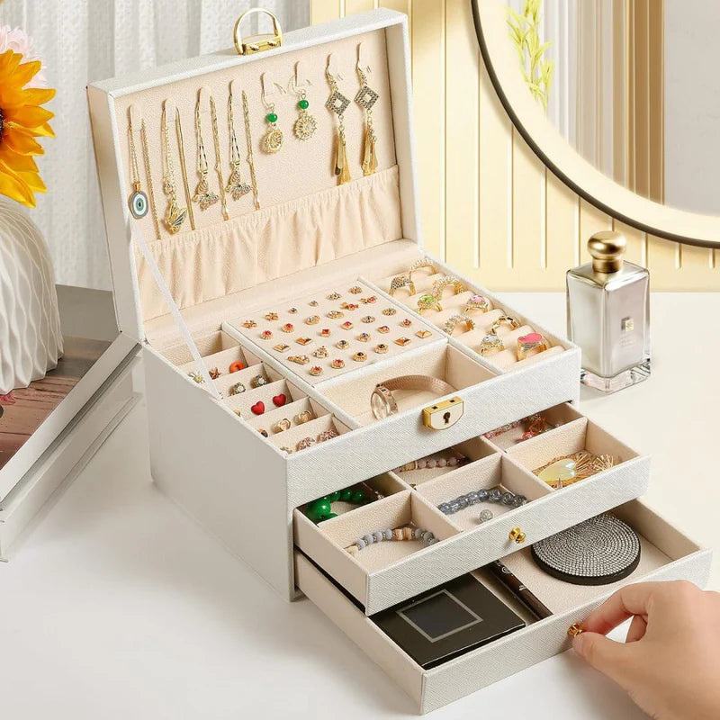 Luxury Multi-Layer Jewelry Storage Box UAE | Premium Jewelry Organizer with Drawers