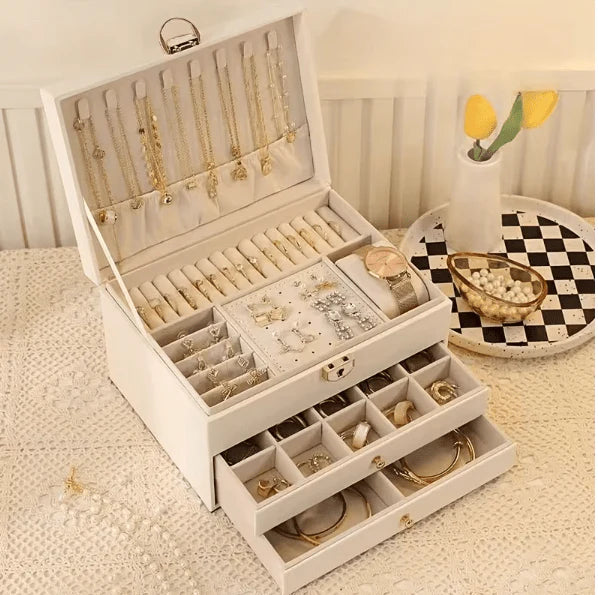 Luxury Multi-Layer Jewelry Storage Box UAE | Premium Jewelry Organizer with Drawers