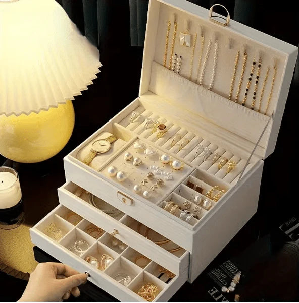 Luxury Multi-Layer Jewelry Storage Box UAE | Premium Jewelry Organizer with Drawers