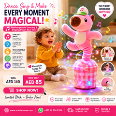 Rechargeable Dancing & Singing Plush Bear Toy for Kids – Interactive Musical Teddy Bear (USB Rechargeable)