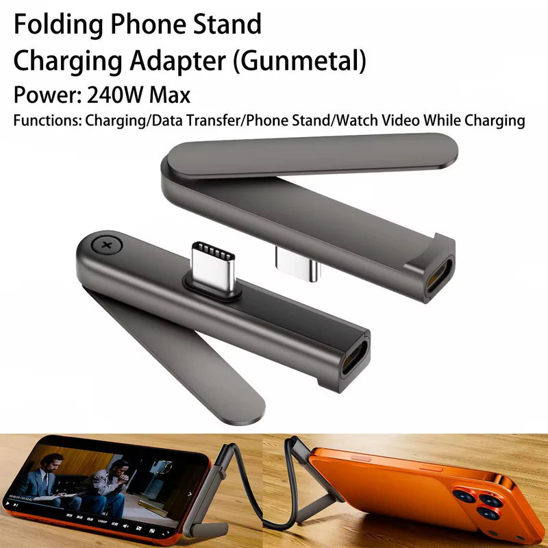 Folding Phone Stand Charging Adapter 240W UAE | USB-C Fast Charging & Data Transfer Adapter