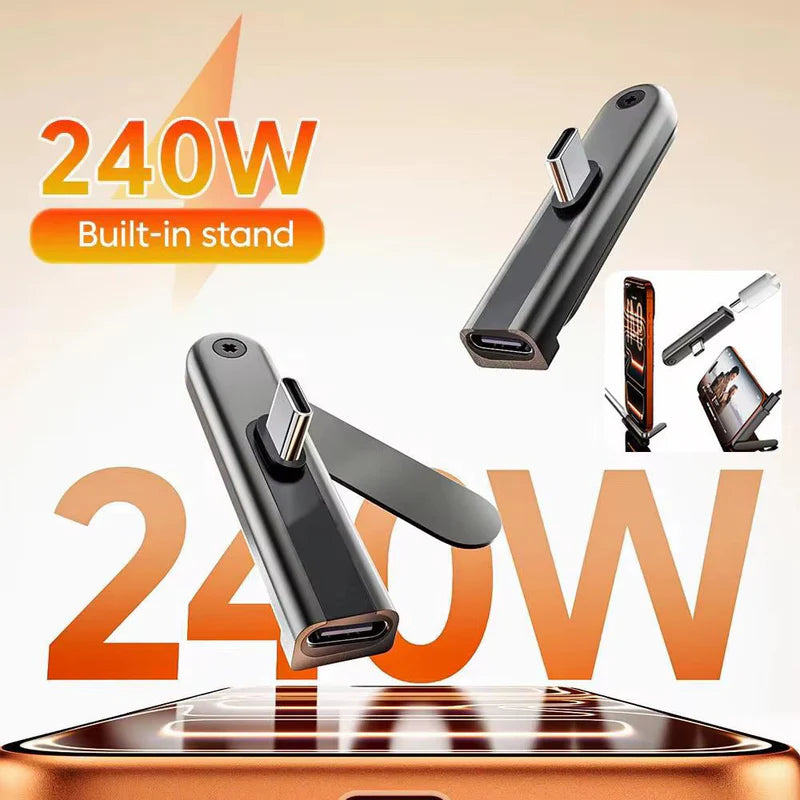 Folding Phone Stand Charging Adapter 240W UAE | USB-C Fast Charging & Data Transfer Adapter