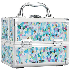Blue Floral Makeup Case UAE | Lockable Hard Beauty Storage Box
