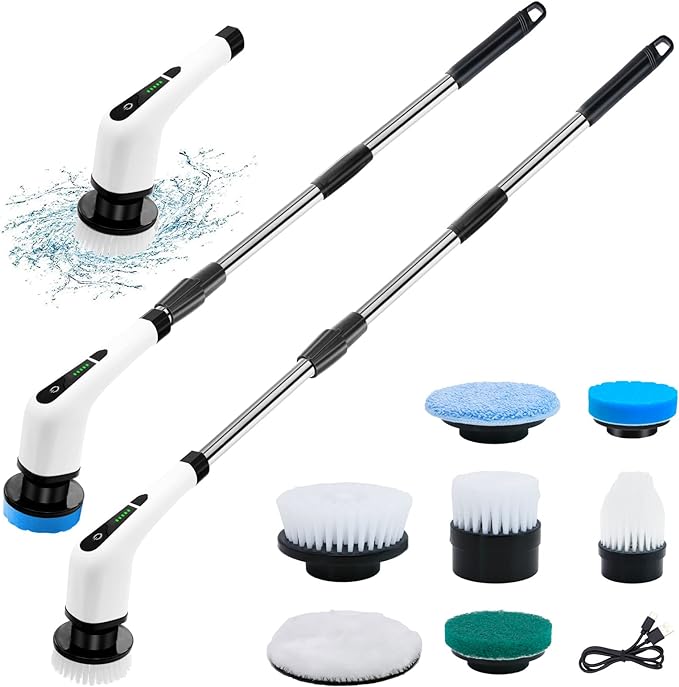 Electric Extendable Power Scrubber UAE | Multi-Head Bathroom & Kitchen Cleaning Brush