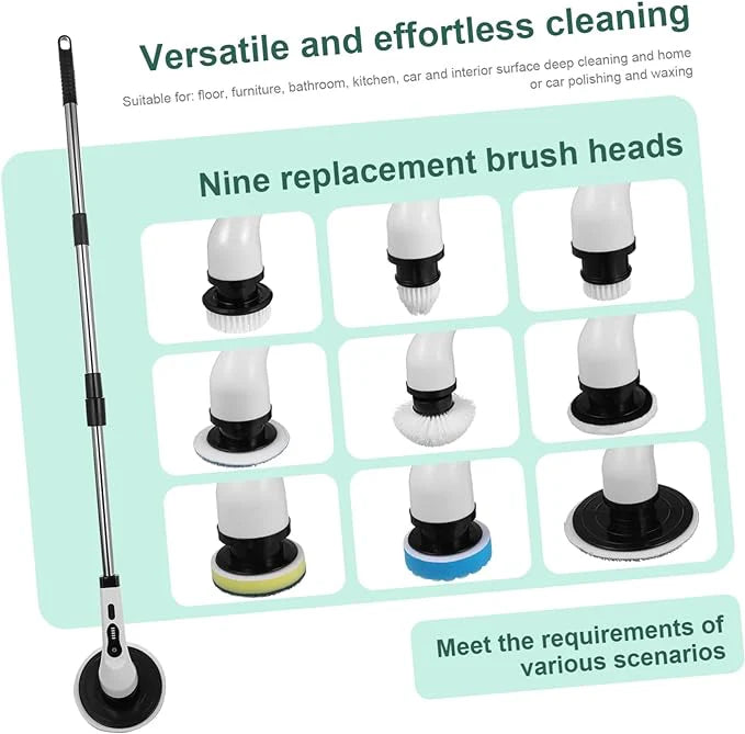 Electric Extendable Power Scrubber UAE | Multi-Head Bathroom & Kitchen Cleaning Brush