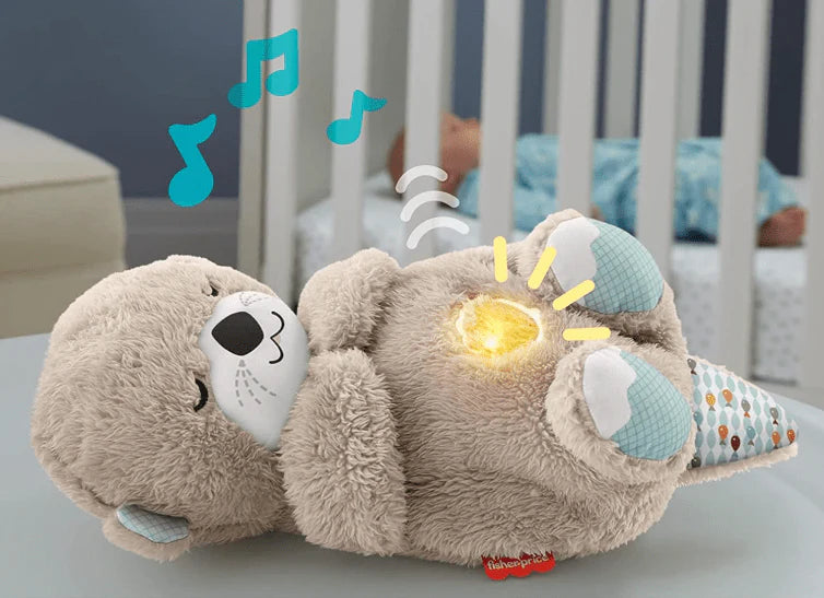 Heartbeat & Light-Up Belly Bear for Babies – Soothing Sleep Plush Toy (25cm)