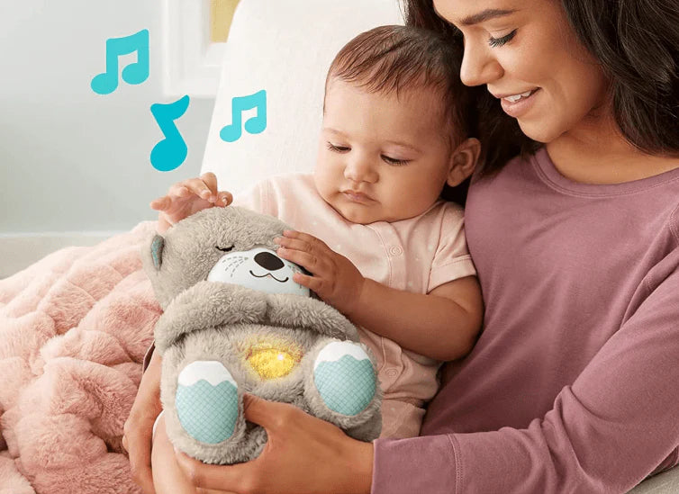 Heartbeat & Light-Up Belly Bear for Babies – Soothing Sleep Plush Toy (25cm)