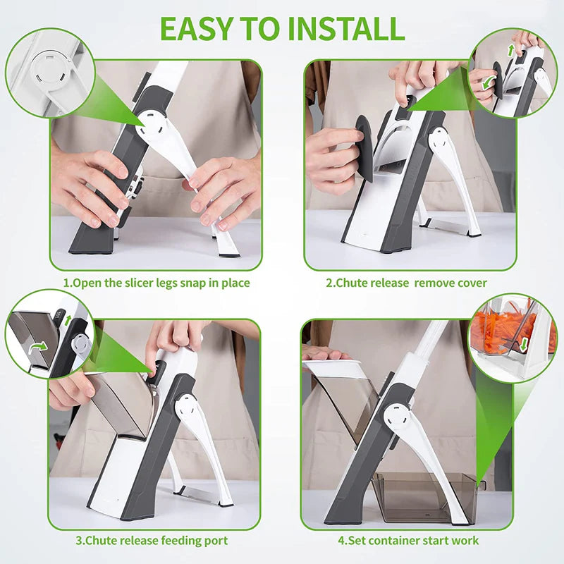 Manual Vegetable Cutter UAE | 4-in-1 Adjustable Mandoline Slicer