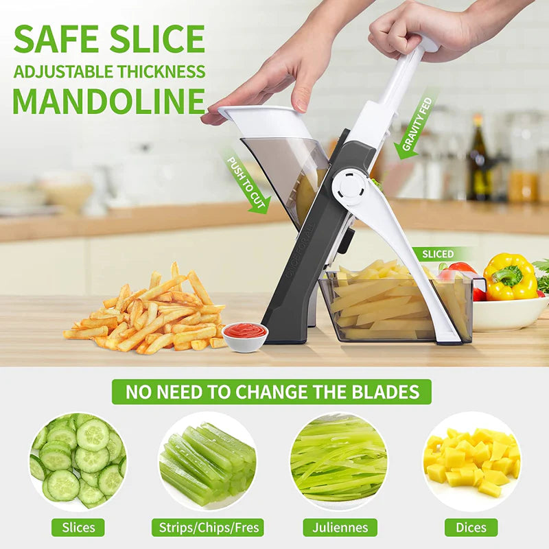 Manual Vegetable Cutter UAE | 4-in-1 Adjustable Mandoline Slicer