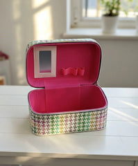 Pixel Pattern Makeup Case UAE | Portable Cosmetic Organizer Bag